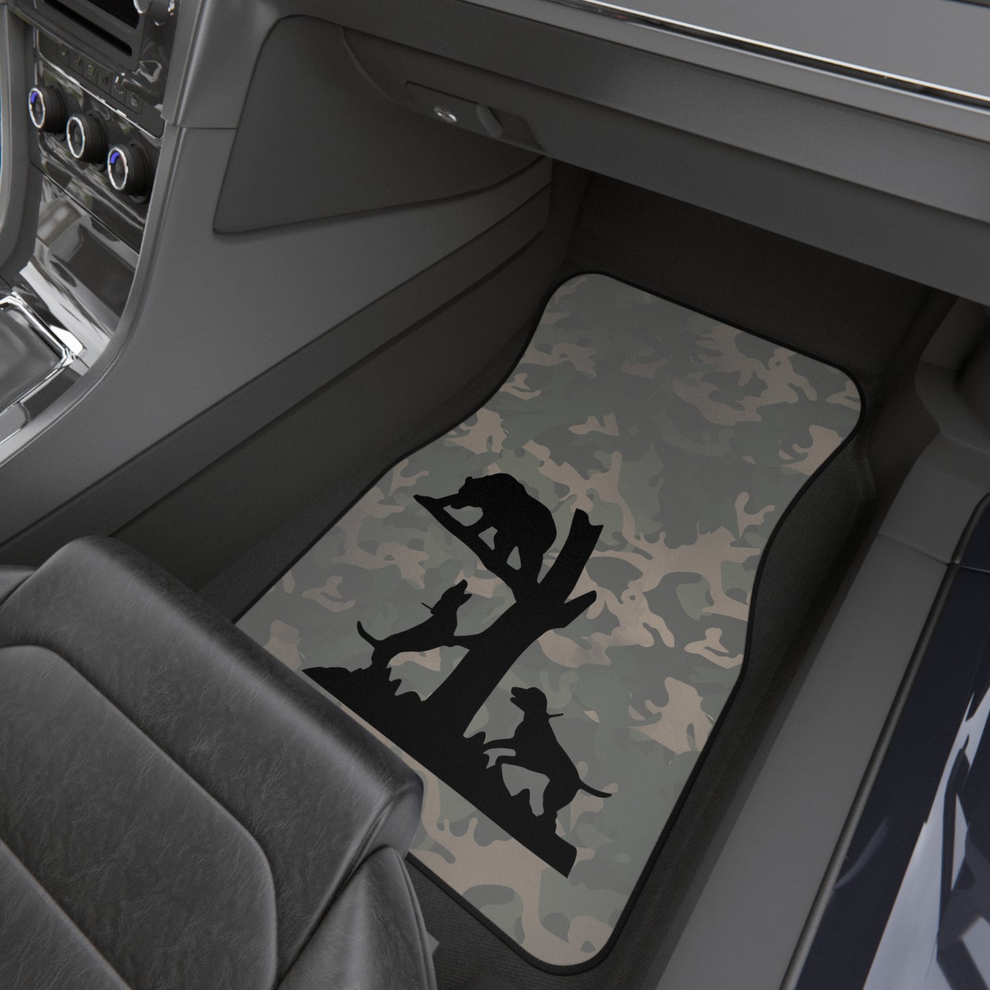 Bear Hunting Vintage Camo Full Set of Car Mats - coonhoundin