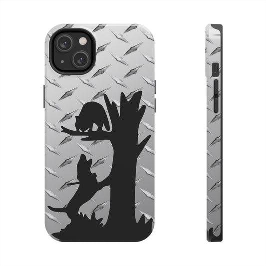Tough Phone Case for iPhone 14, Pro, Plus, Pro Max Diamond Plate Coon Hunting - coonhoundin