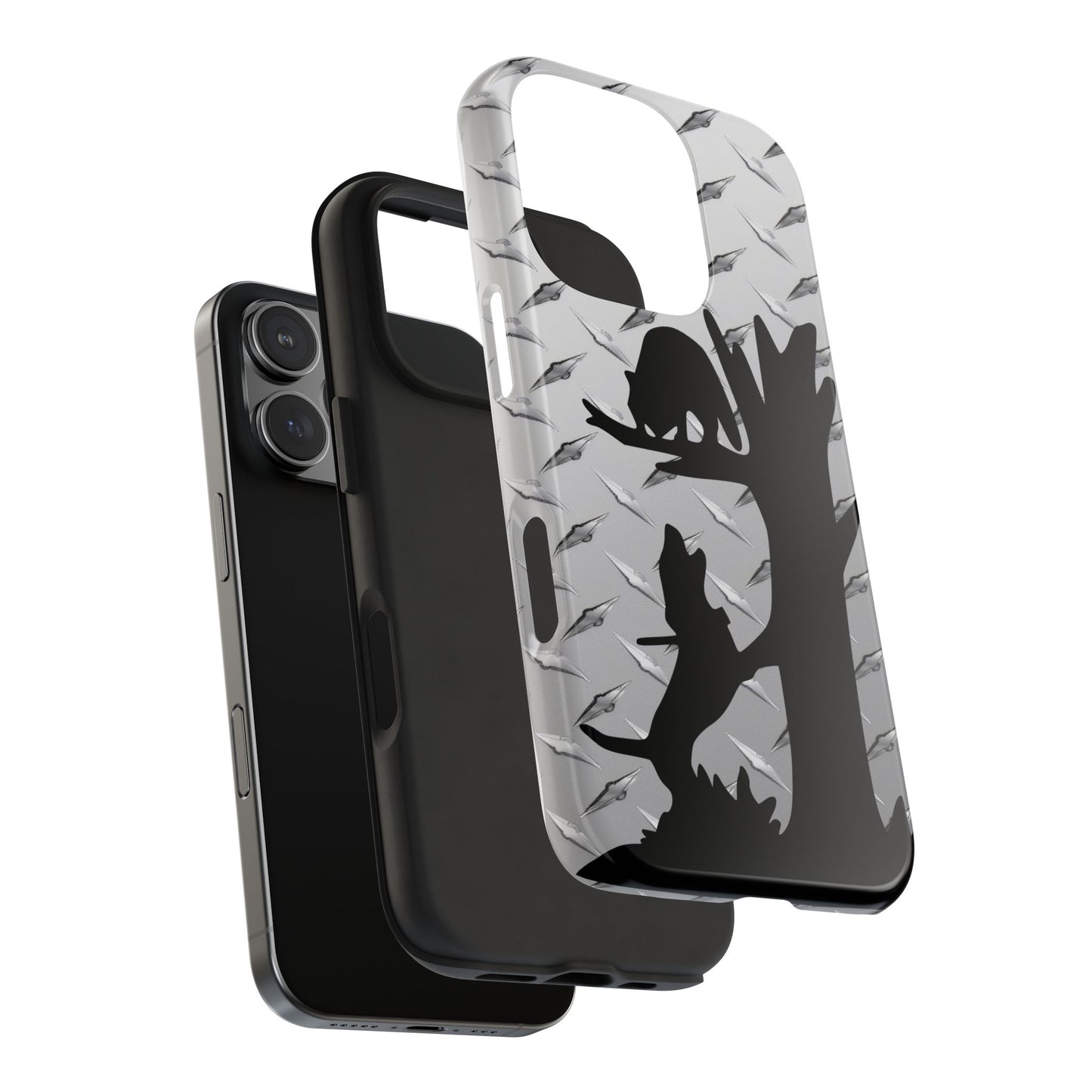 Treed Coon Hunting Diamond Plate iPhone 16 Tough Phone Cases - coonhoundin