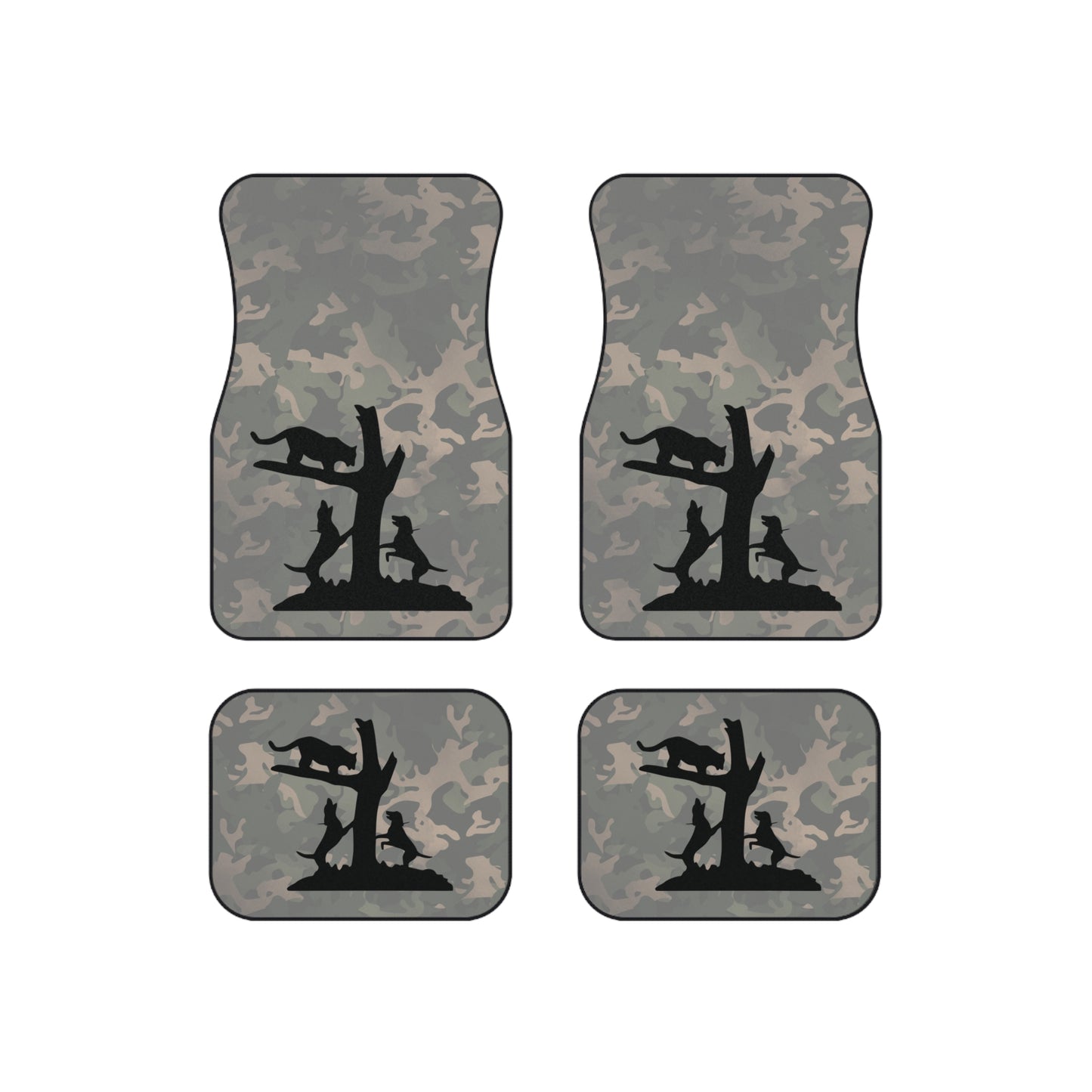 Treed Mountain Lion Vintage Camo Full Set of Car Mats - coonhoundin