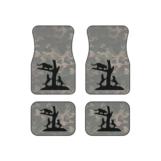 Treed Mountain Lion Vintage Camo Full Set of Car Mats - coonhoundin