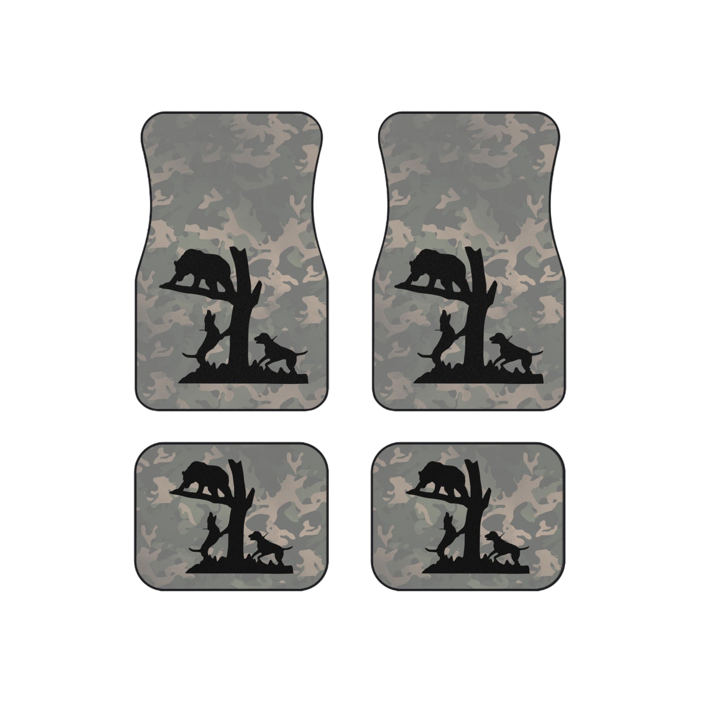 Bear Hunting Vintage Camo Full Set of Car Mats - coonhoundin
