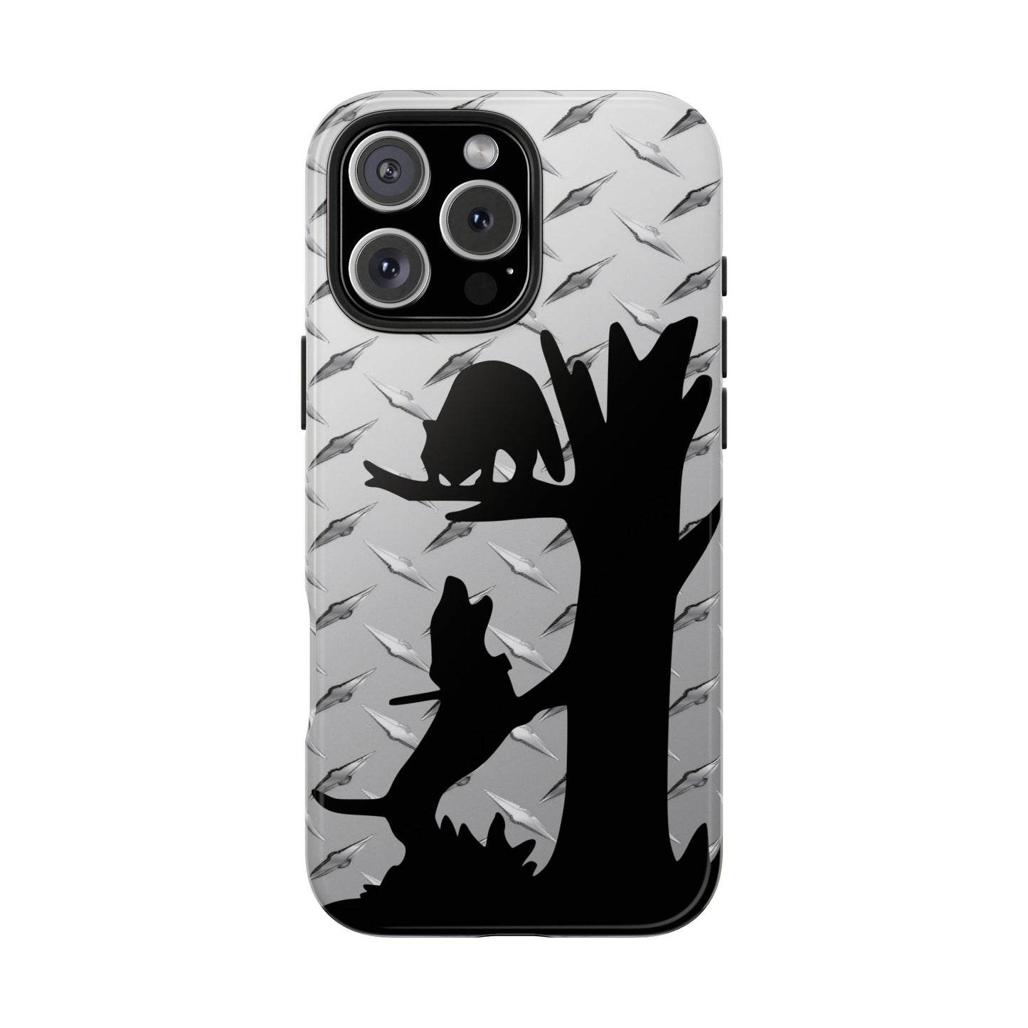 Treed Coon Hunting Diamond Plate iPhone 16 Tough Phone Cases - coonhoundin