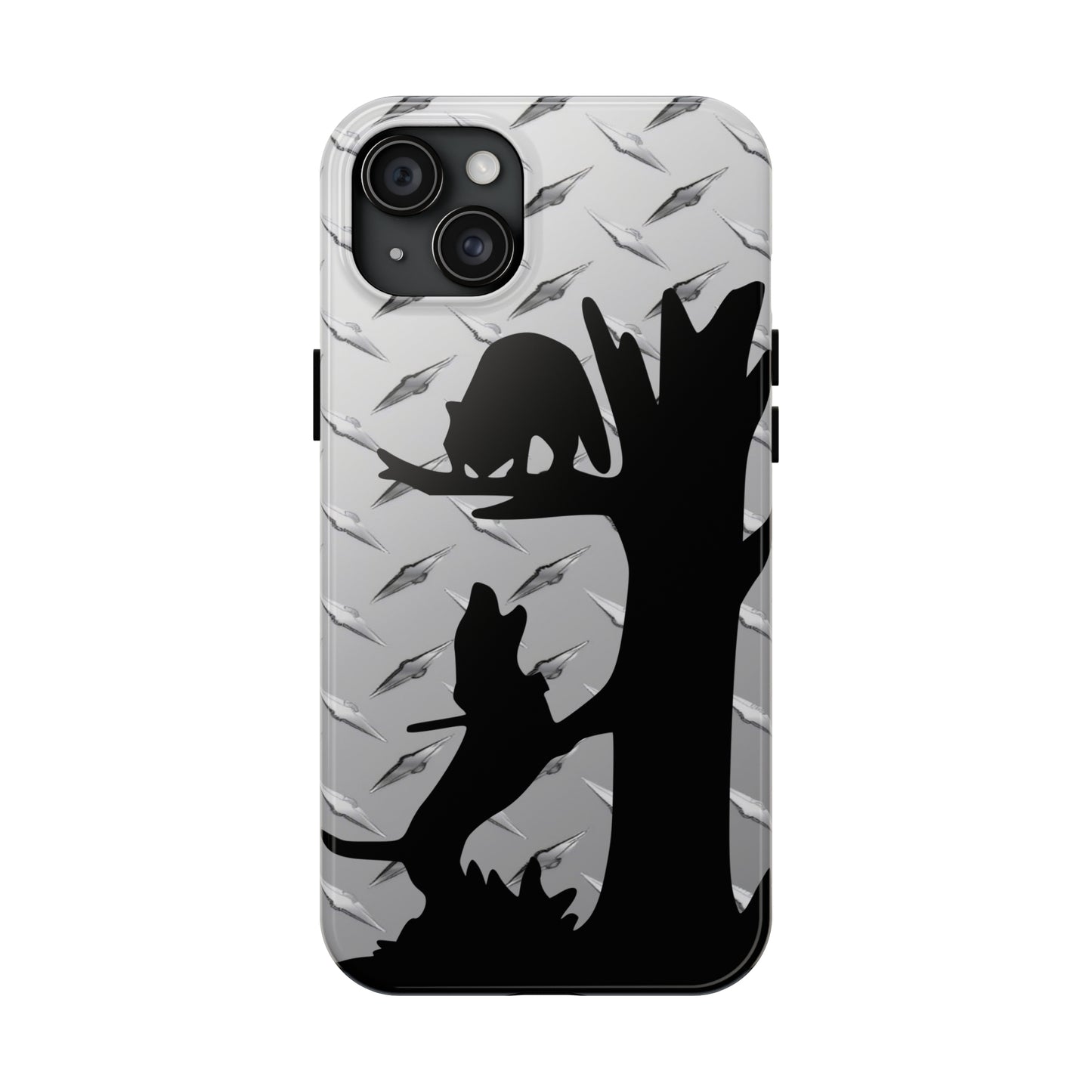 Tough Phone Case for iPhone 15, Pro, Mini, Pro Max Diamond Plate Coon Hunting - coonhoundin