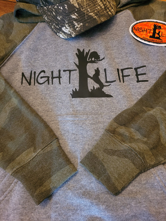Youth Camo Night Life Coon Hunting Hat, Hoodie and Sticker Bundle Fast Ship - coonhoundin