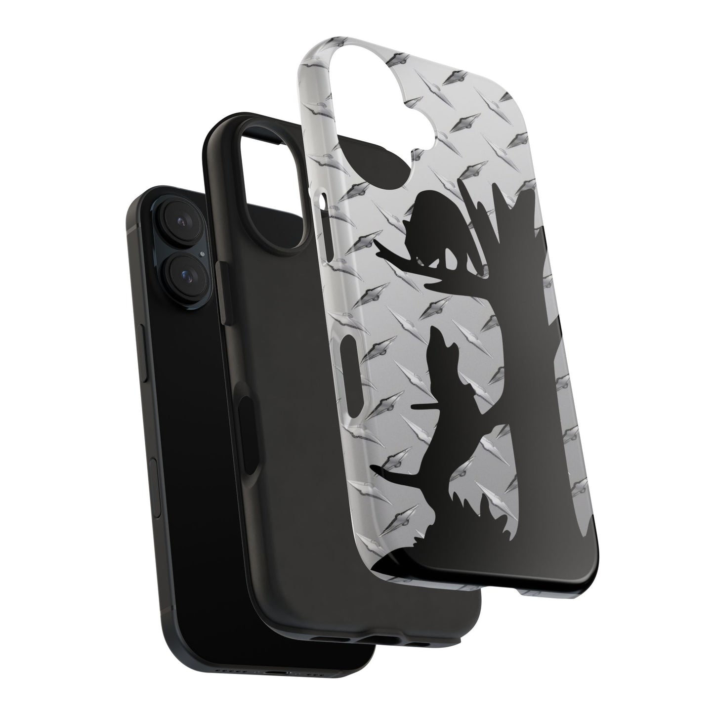 Treed Coon Hunting Diamond Plate iPhone 16 Tough Phone Cases - coonhoundin