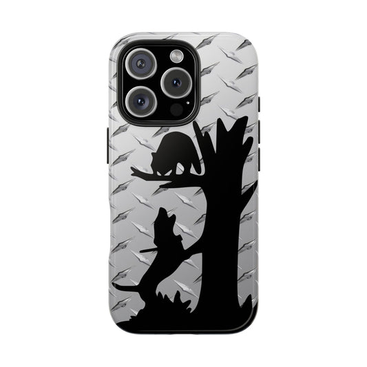 Treed Coon Hunting Diamond Plate iPhone 16 Tough Phone Cases - coonhoundin