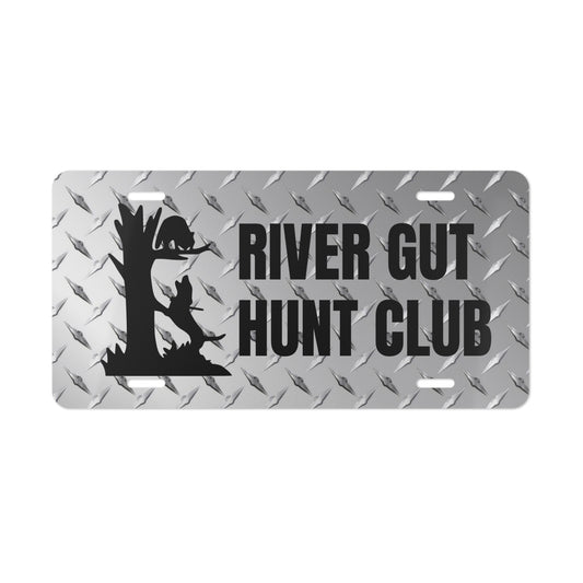 Custom Metal Diamond Plate Look Coon Hunting License Plate - coonhoundin