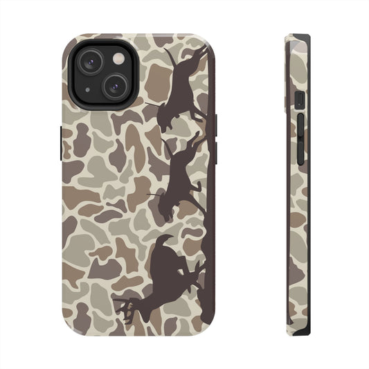 Camo Hounds Chasing Deer iPhone 14, Pro, Plus, Pro Max Tough Case - coonhoundin