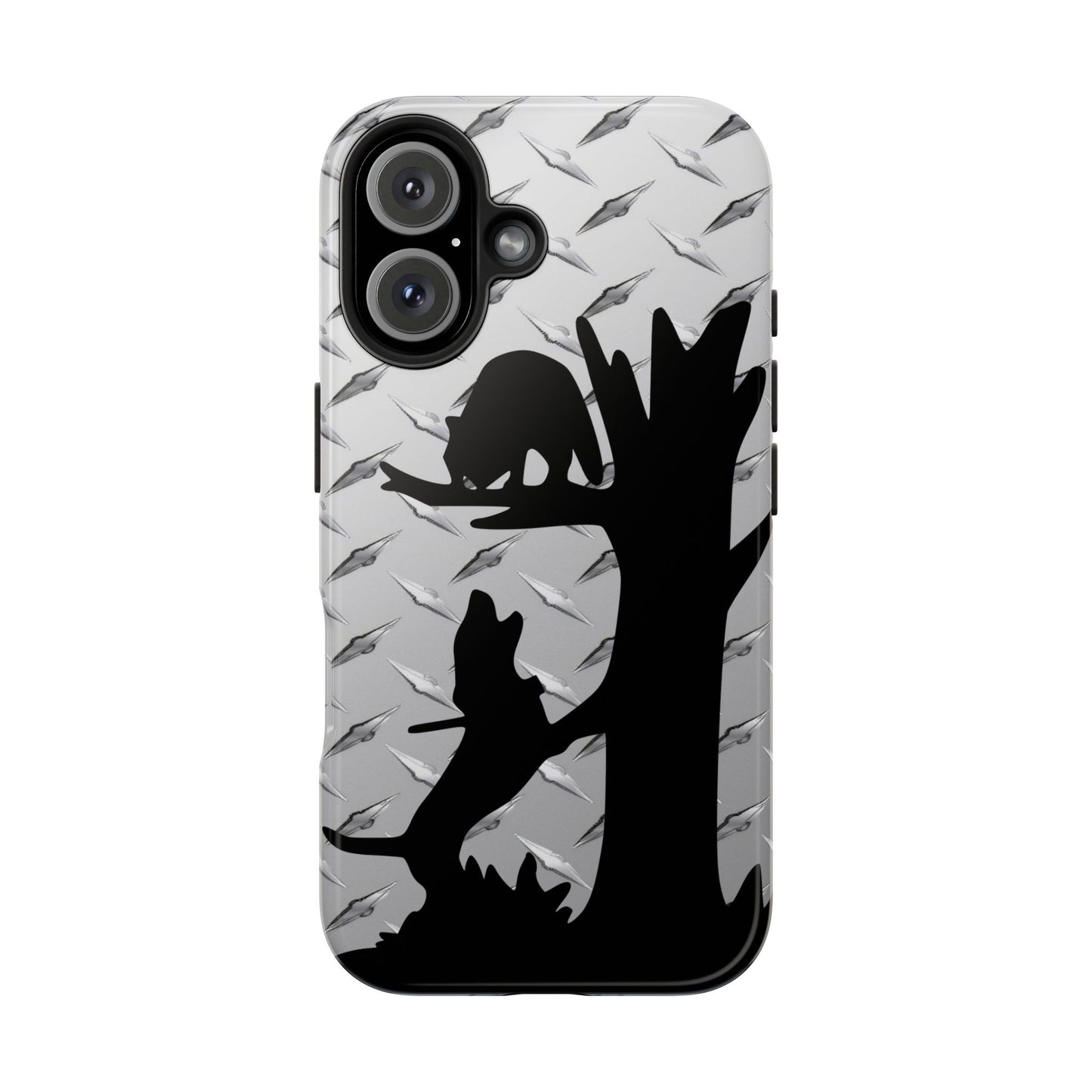 Treed Coon Hunting Diamond Plate iPhone 16 Tough Phone Cases - coonhoundin