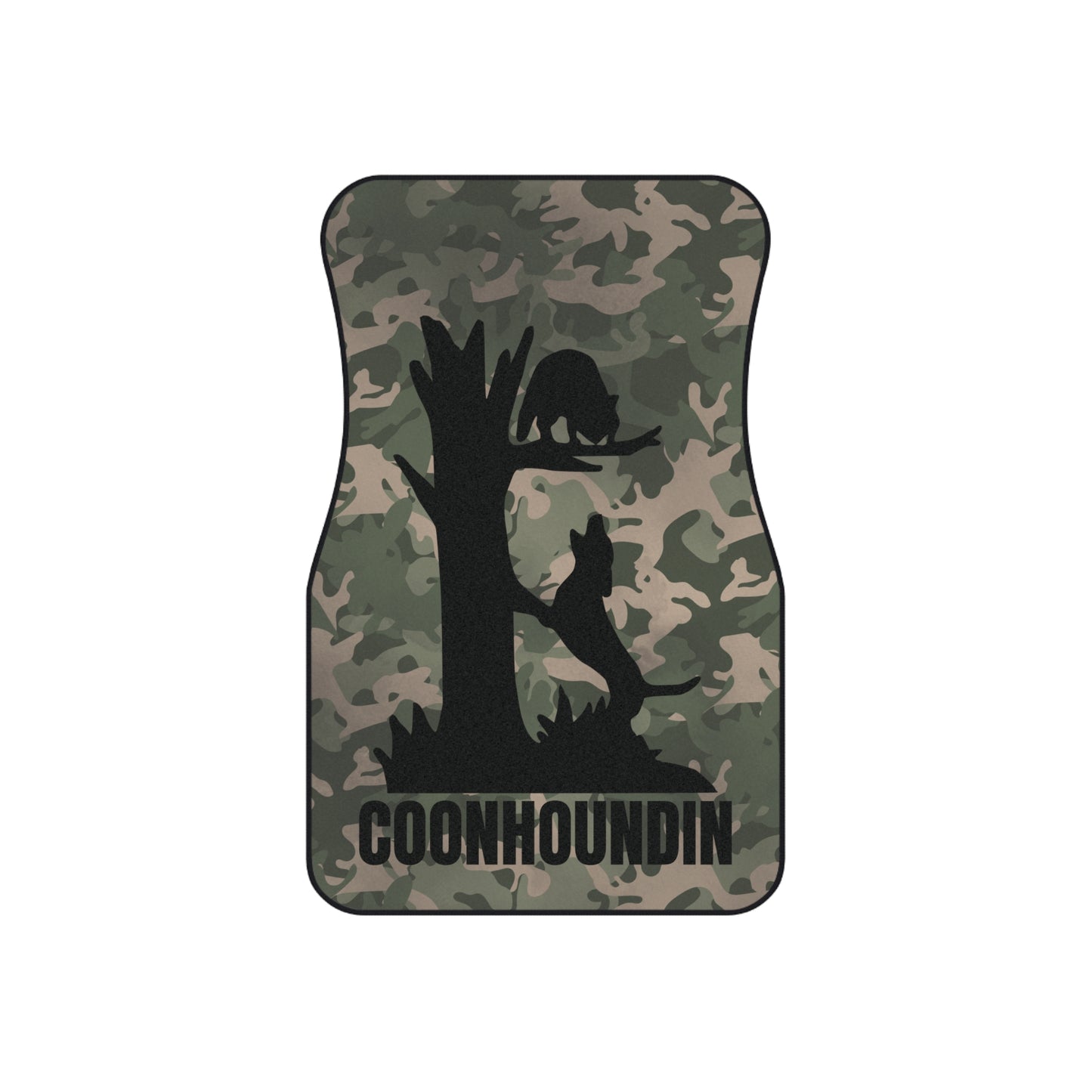 Custom Vintage Camo Night Life Coon Hunting Set of Front Car Mats - coonhoundin