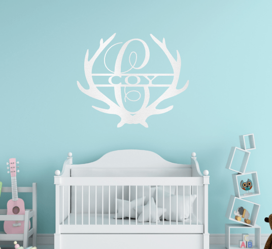 Antler Monogram Personalized Steel Sign - coonhoundin