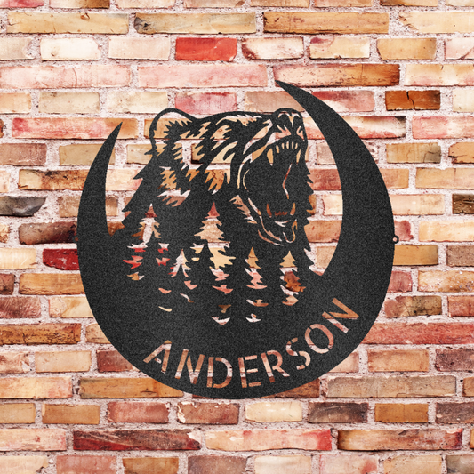 Roaring Bear Personalized Steel Sign - coonhoundin