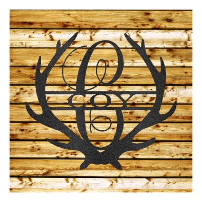 Antler Monogram Personalized Steel Sign - coonhoundin