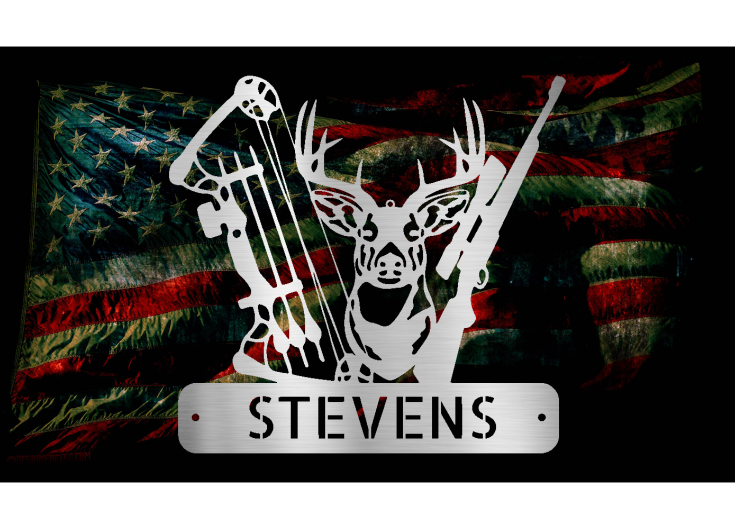 Bow Hunter Deer Hunting Custom Steel Sign - coonhoundin