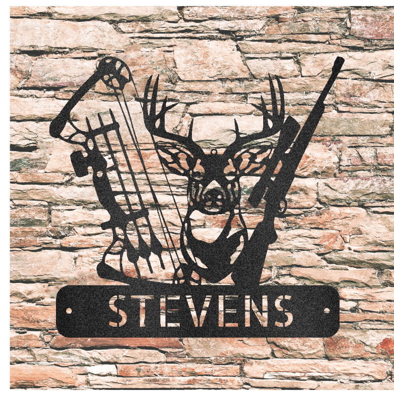 Bow Hunter Deer Hunting Custom Steel Sign - coonhoundin