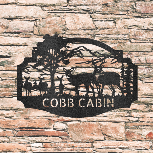 Deer Family Custom Steel Sign - coonhoundin