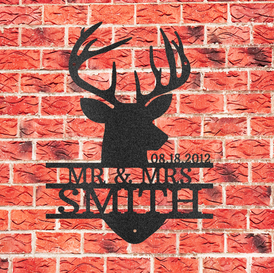 Deer Head Custom Steel Sign - coonhoundin