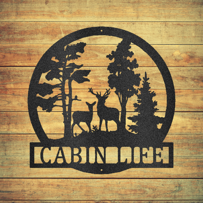Deer in the Woods Custom Steel Sign - coonhoundin