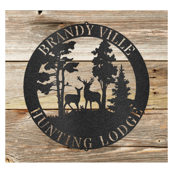 Deer Scene Custom Steel Sign - coonhoundin