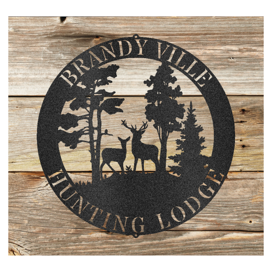 Deer Scene Custom Steel Sign - coonhoundin