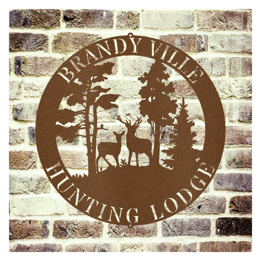 Deer Scene Custom Steel Sign - coonhoundin