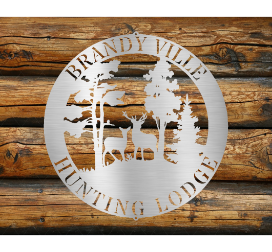 Deer Scene Custom Steel Sign - coonhoundin