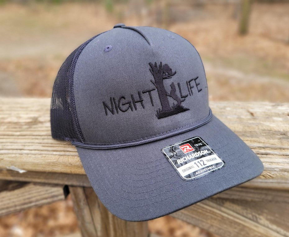 Night Life Coon Hunting Richardson 5-Panel Rope Snapback Mesh Trucker Hat - coonhoundin