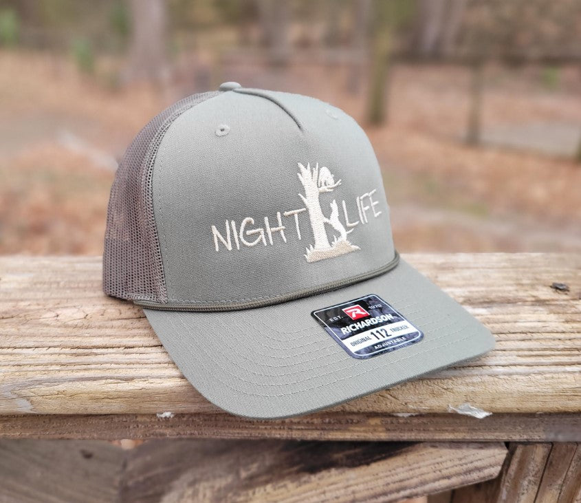 Night Life Coon Hunting Richardson 5-Panel Rope Snapback Mesh Trucker Hat - coonhoundin