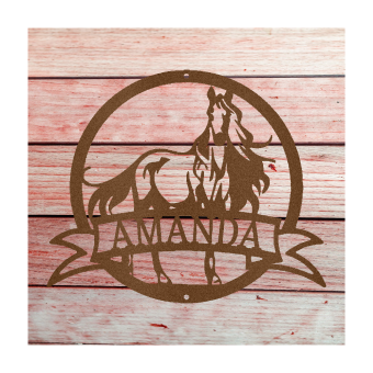 Horse Custom Name Steel Sign - coonhoundin