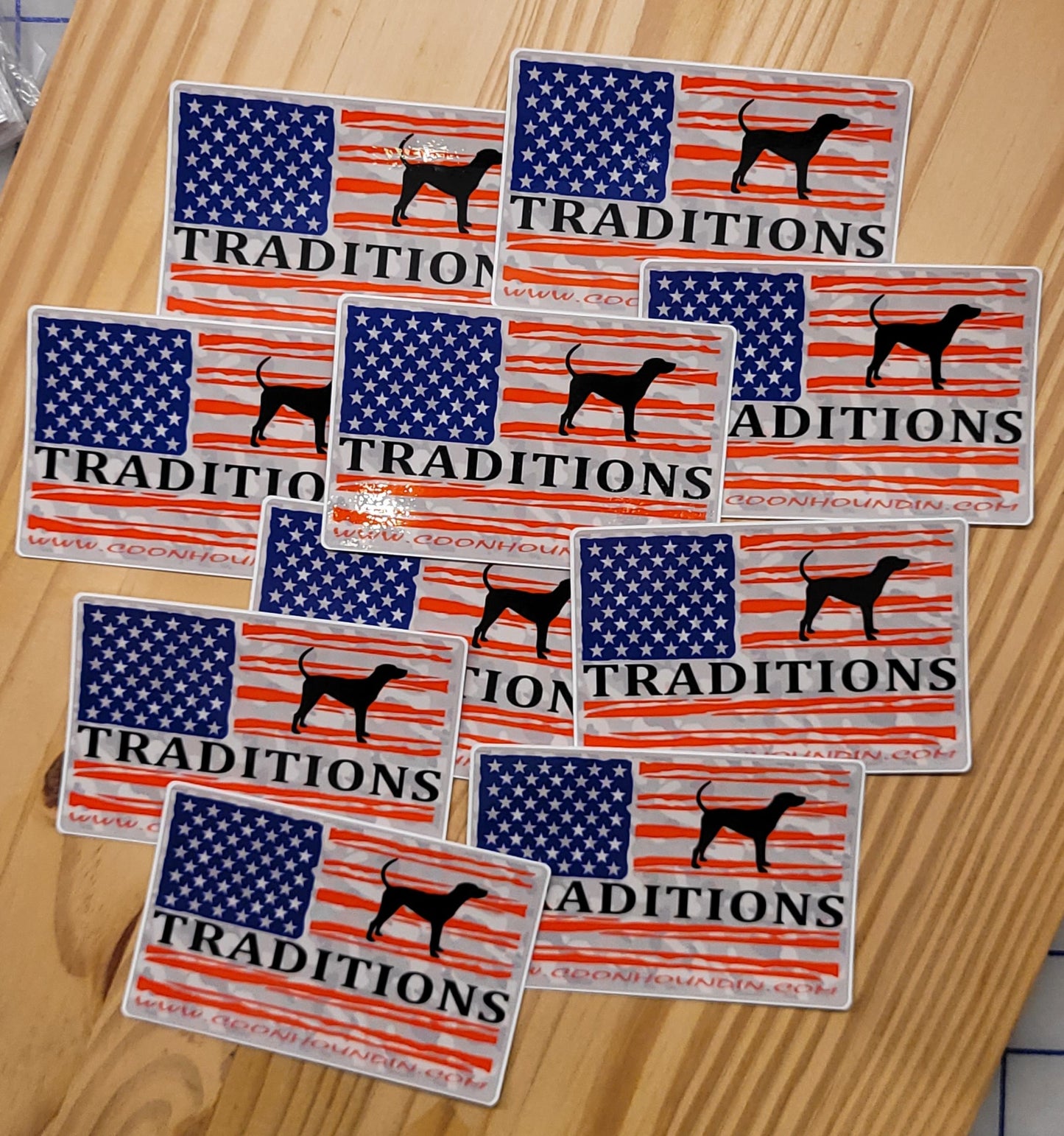 Hound Traditions Flag Camo Waterproof Sticker