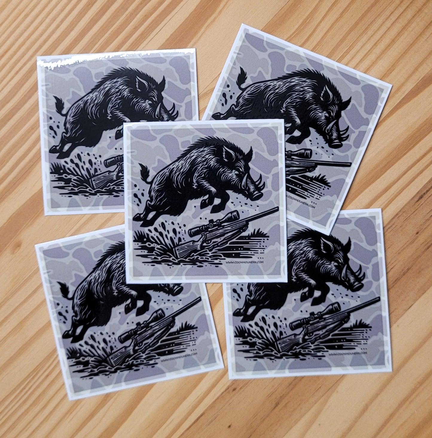 Camo Wild Boar Hog Hunting Waterproof UV Resistant Sticker