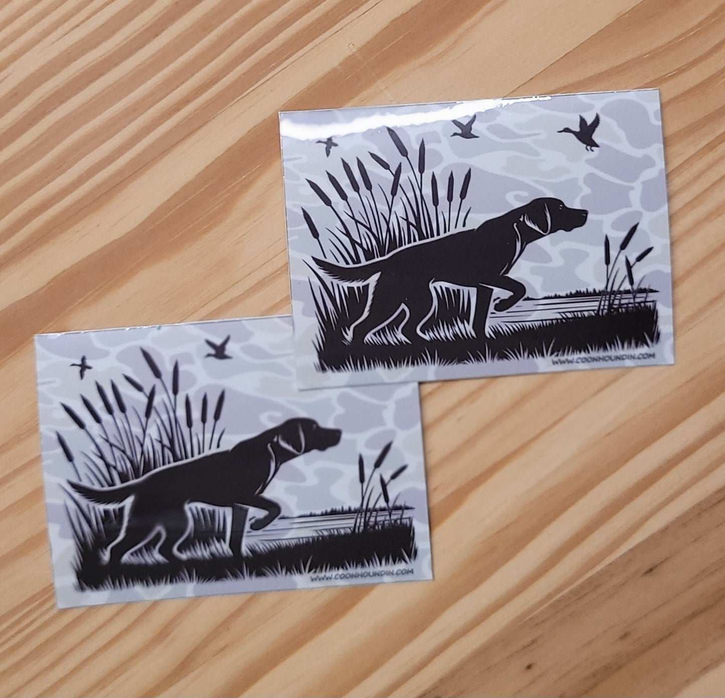 Camo Duck Hunting Retriever Short Haired Pointer Waterproof UV Resistant Sticker