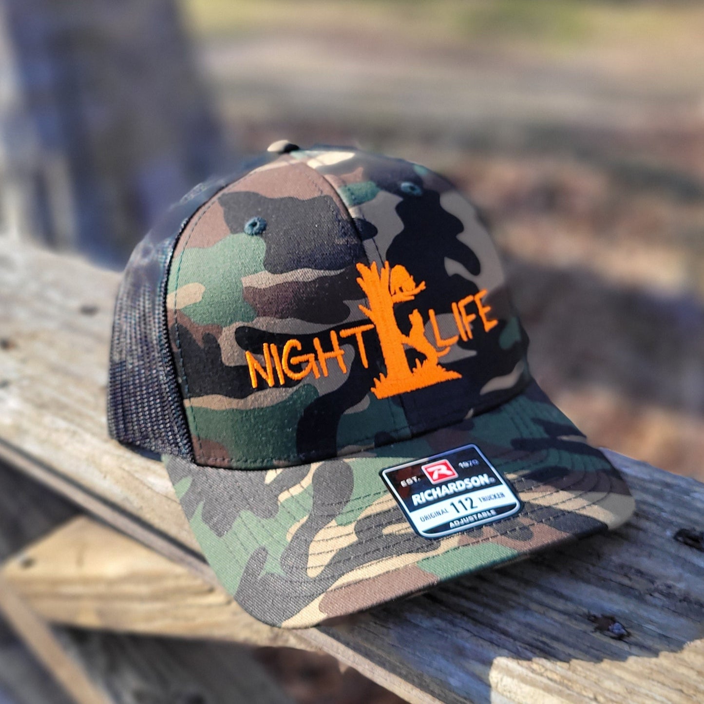 Night Life Coon Hunting Duck Camo Richardson Snapback Mesh Trucker Hat