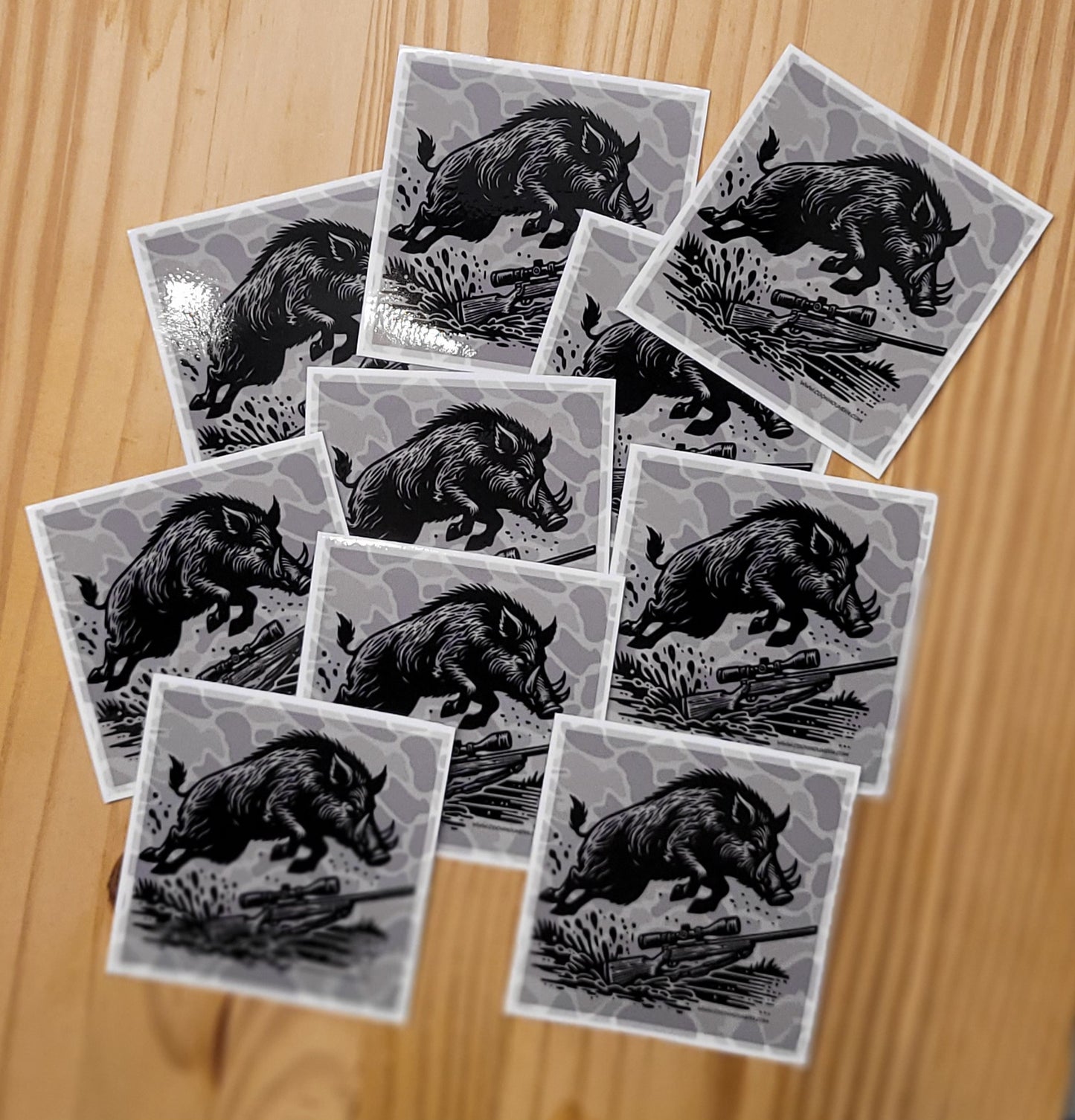 Camo Wild Boar Hog Hunting Waterproof UV Resistant Sticker