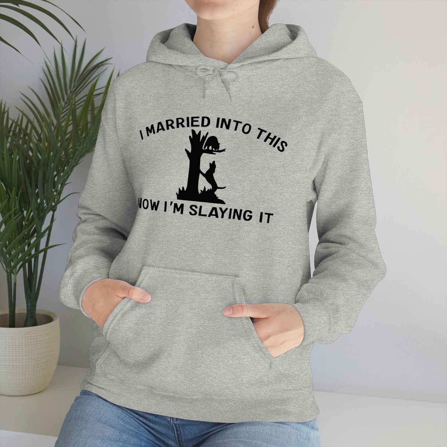 Coon Hunting Married into It Unisex Hooded Sweatshirt - coonhoundin