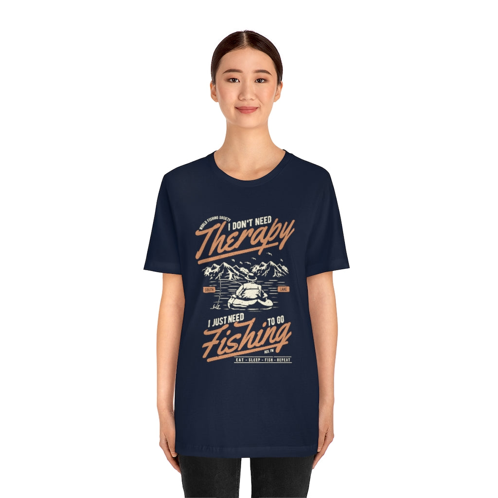 Fishing Therapy Unisex Jersey Short Sleeve Tee - coonhoundin