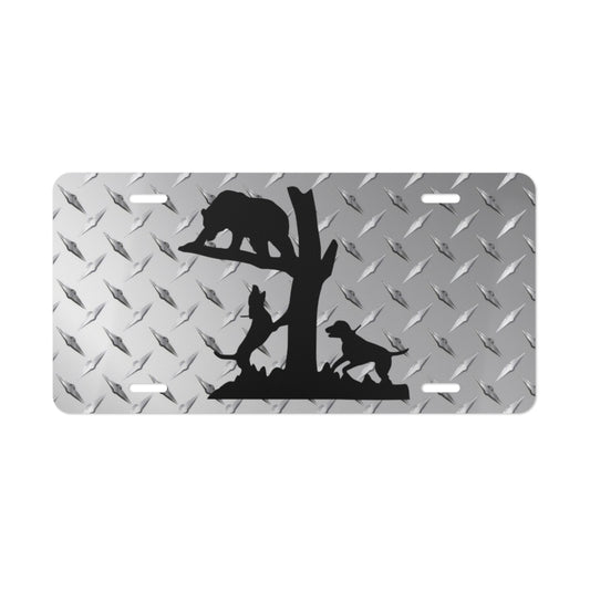 Treed Bear Diamond License Plate - coonhoundin