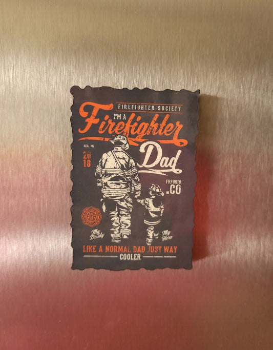Firefighter Dad Refrigerator Magnet - coonhoundin