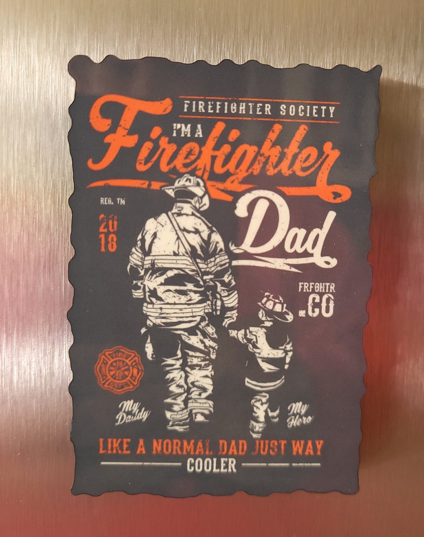 Firefighter Dad Refrigerator Magnet - coonhoundin