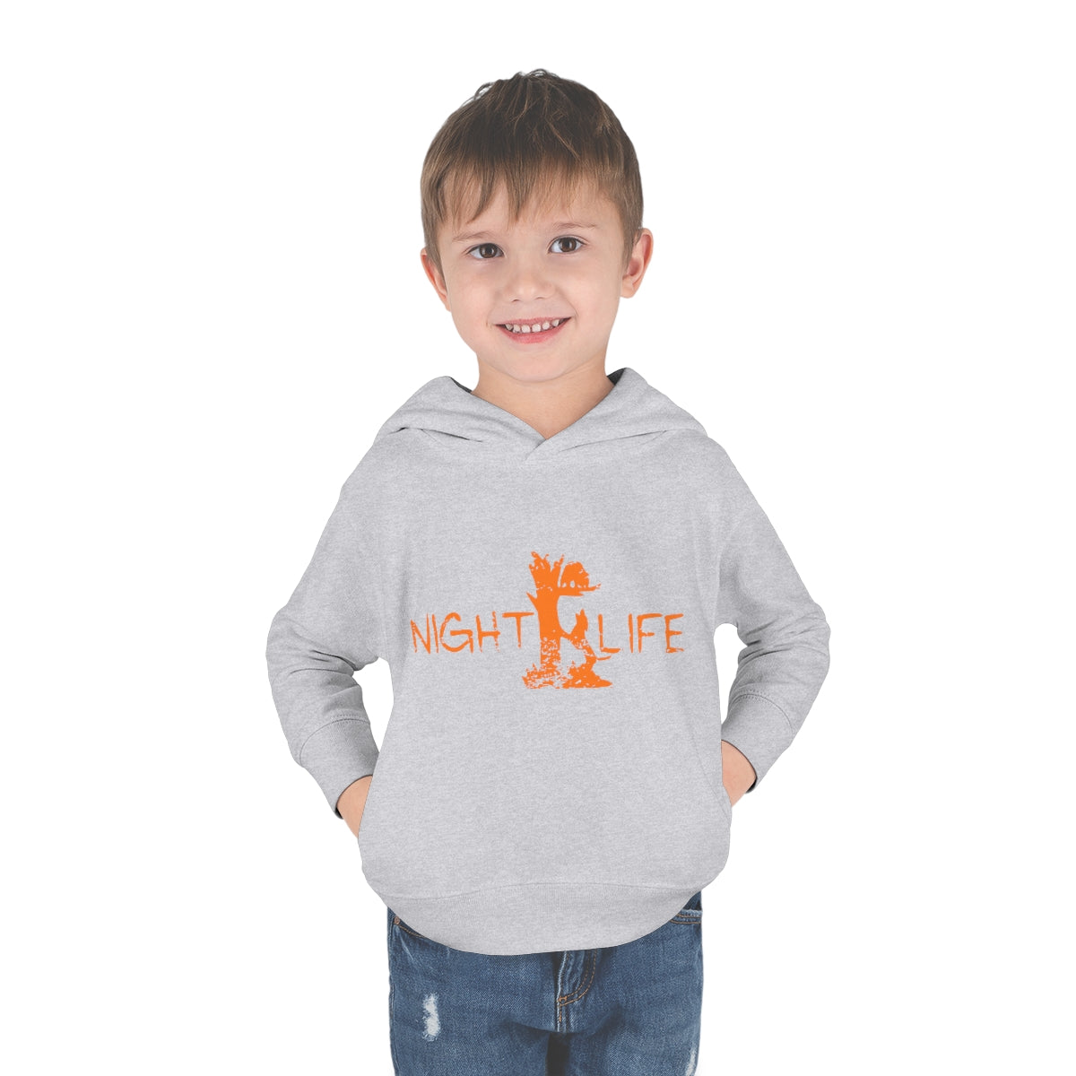 Treed Coon Night Life Toddler Pullover Fleece Hoodie - coonhoundin