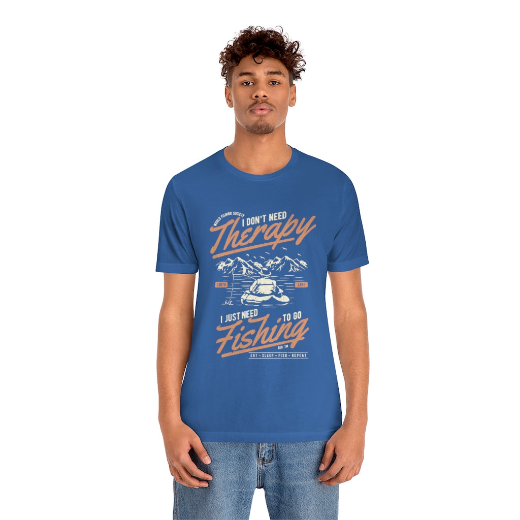 Fishing Therapy Unisex Jersey Short Sleeve Tee - coonhoundin