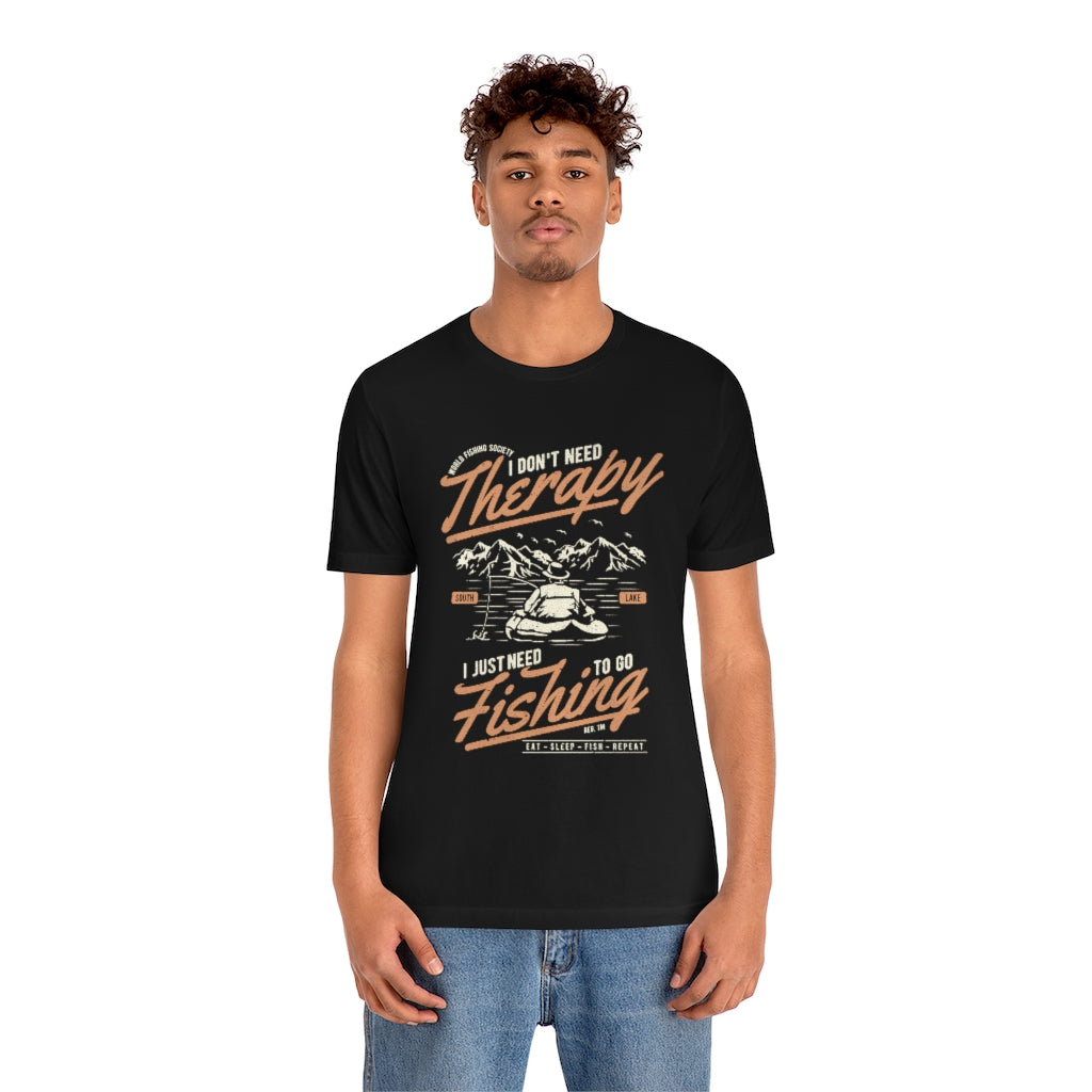 Fishing Therapy Unisex Jersey Short Sleeve Tee - coonhoundin