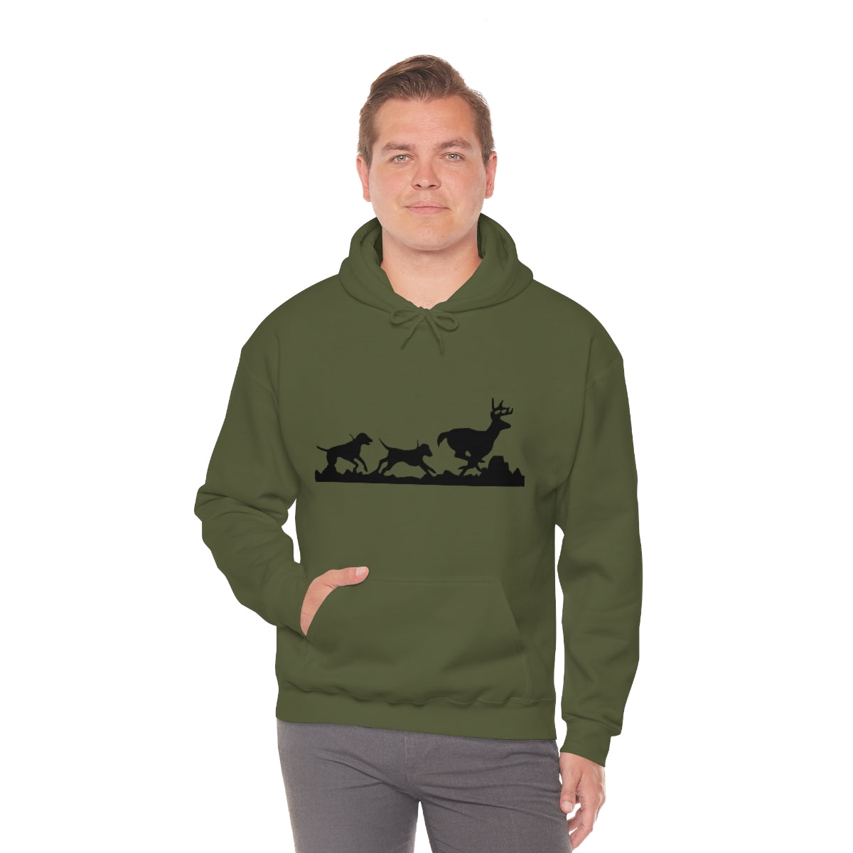 Hounds Chasing Deer Unisex Hooded Sweatshirt - coonhoundin