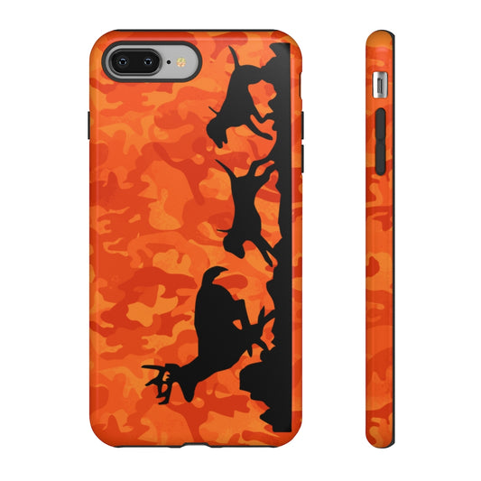 Orange Camo Hounds Chasing Deer iPhone Tough Cases - coonhoundin