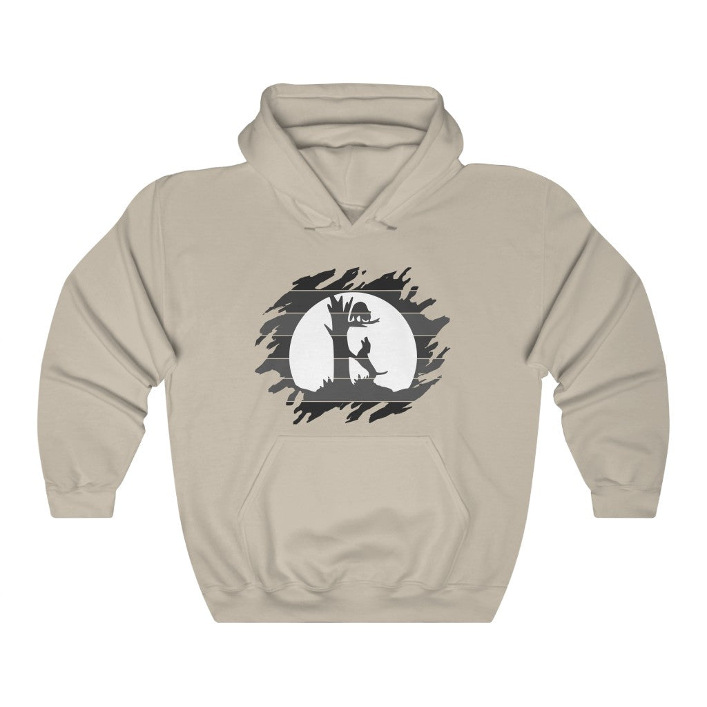 Unisex Treed Coon in the Moon Hooded Sweatshirt - coonhoundin