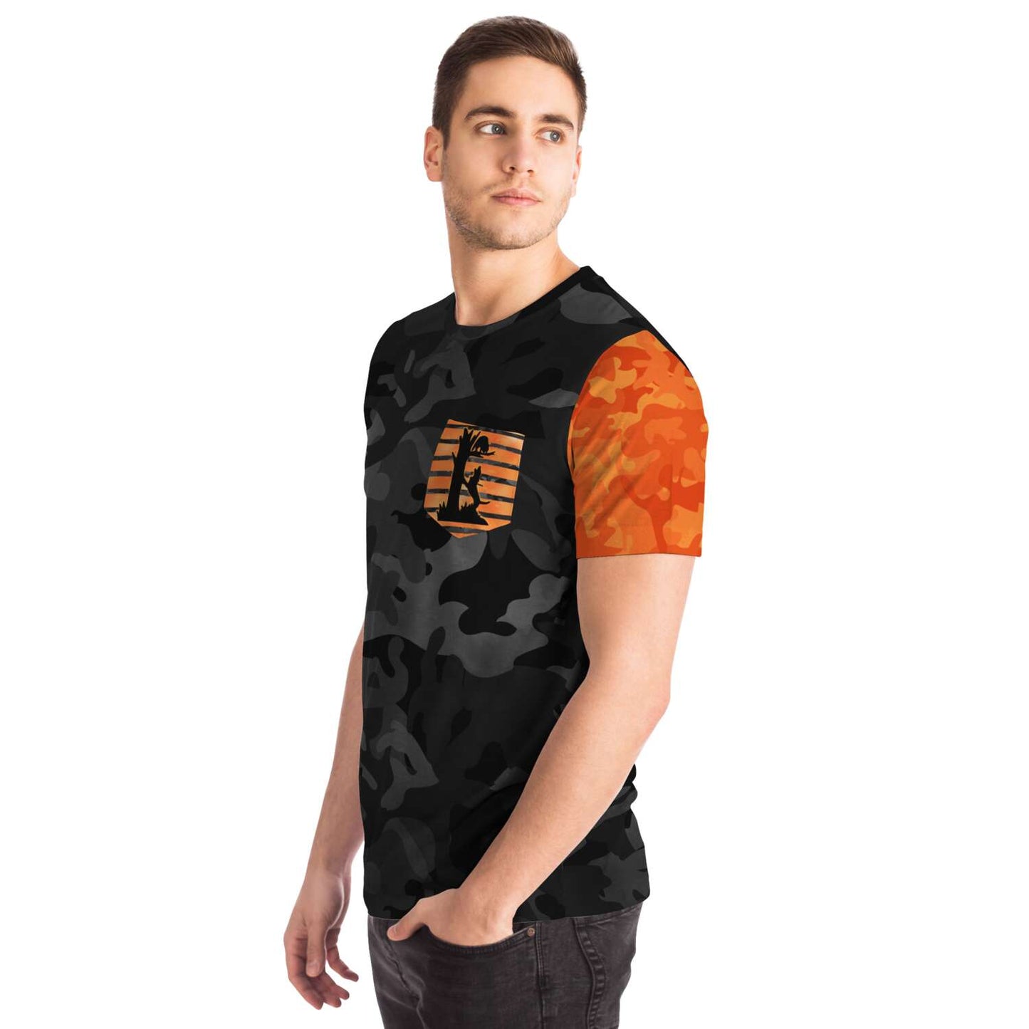 Black and Orange Camo Coon Hunting Shirt - coonhoundin