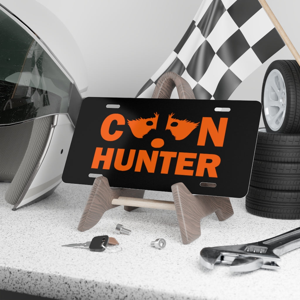 Coon Hunter Black License Plate - coonhoundin