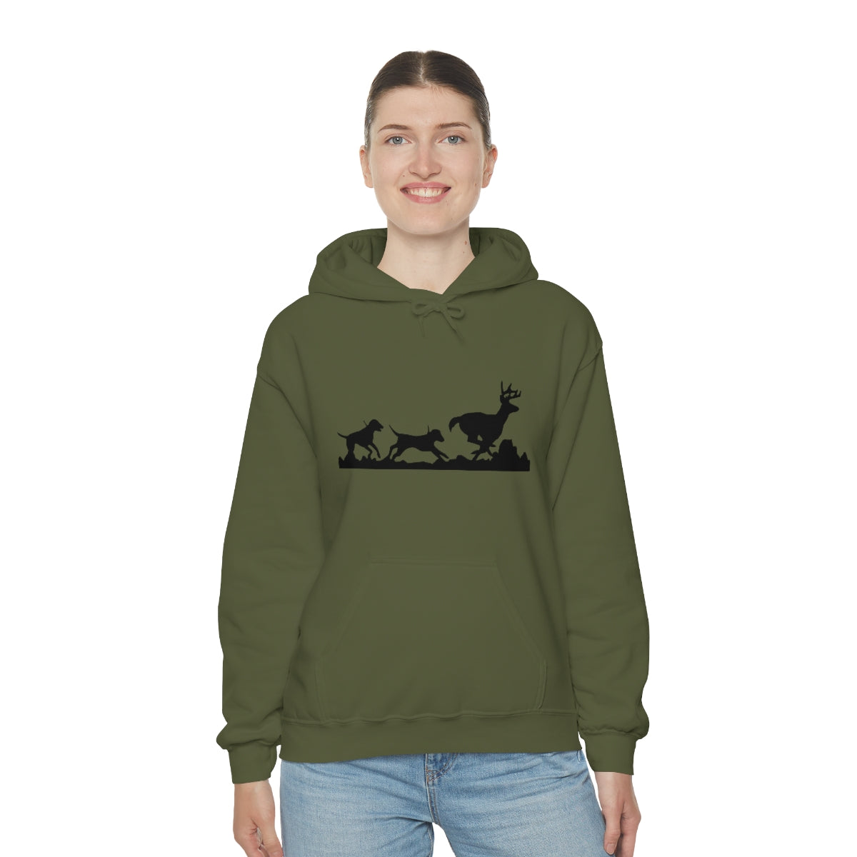 Hounds Chasing Deer Unisex Hooded Sweatshirt - coonhoundin