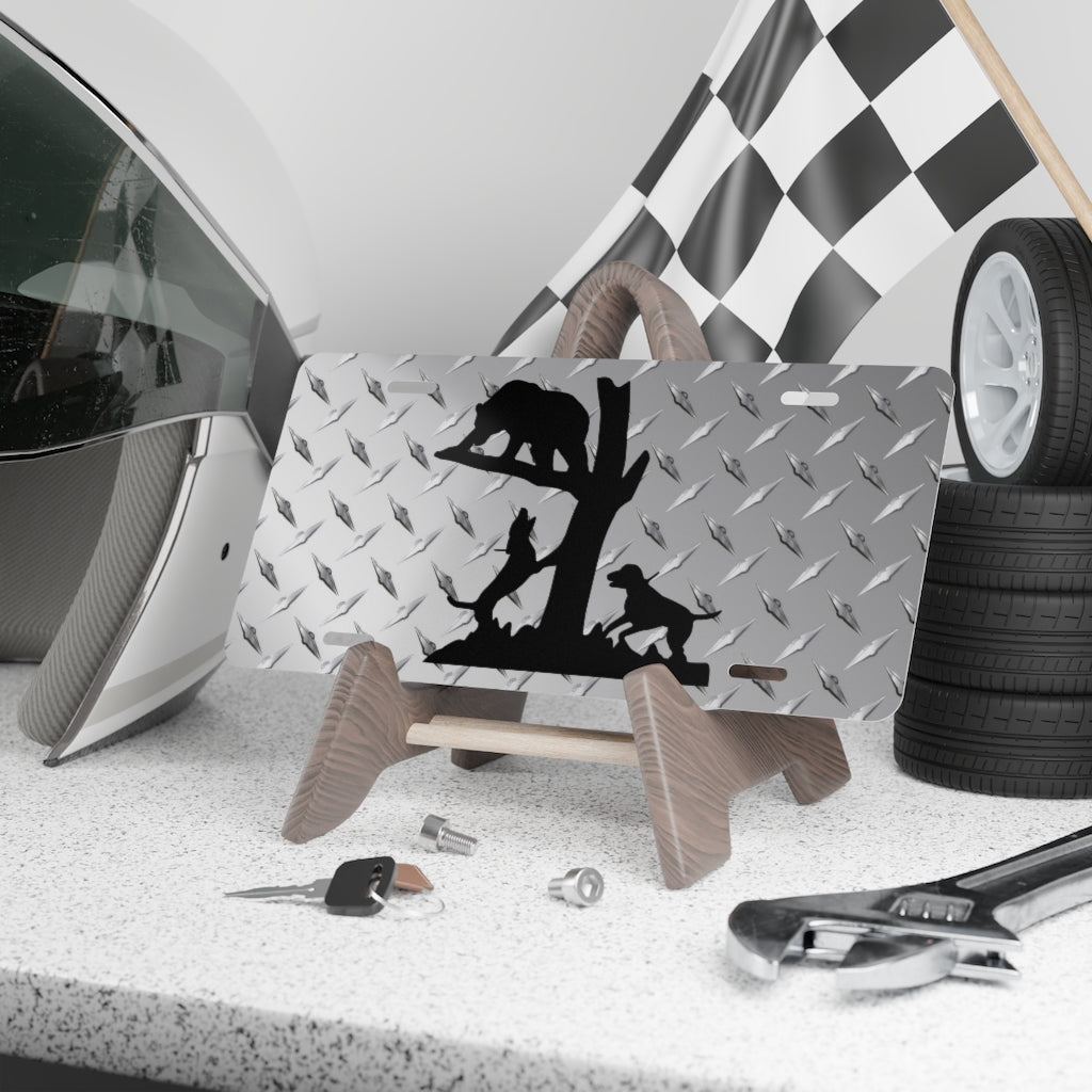 Treed Bear Diamond License Plate - coonhoundin